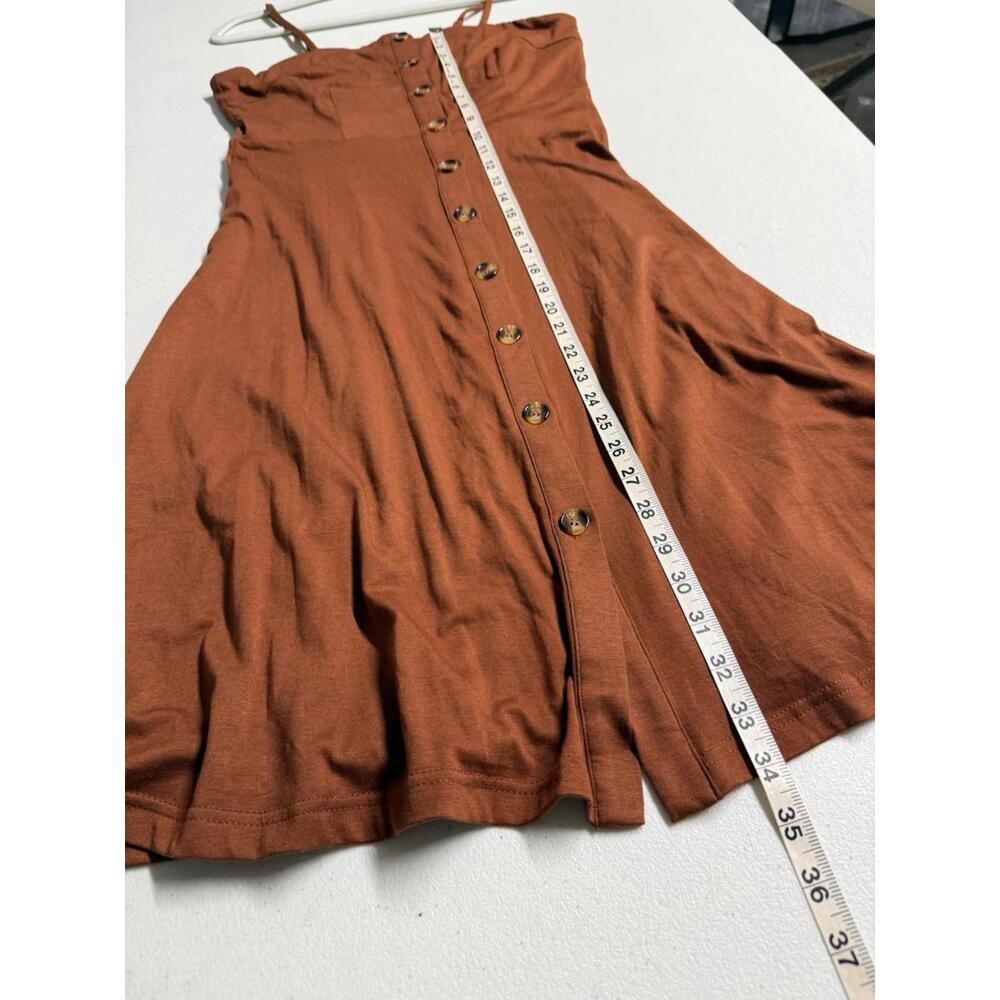 Ultimate Summer Dress Berydress Rust Colored Sleeveless Button Down Front A Line - Picture 7 of 9